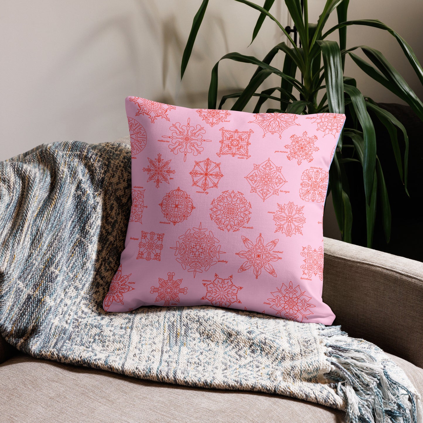 F1 Track Snowflake Pillow - Blue