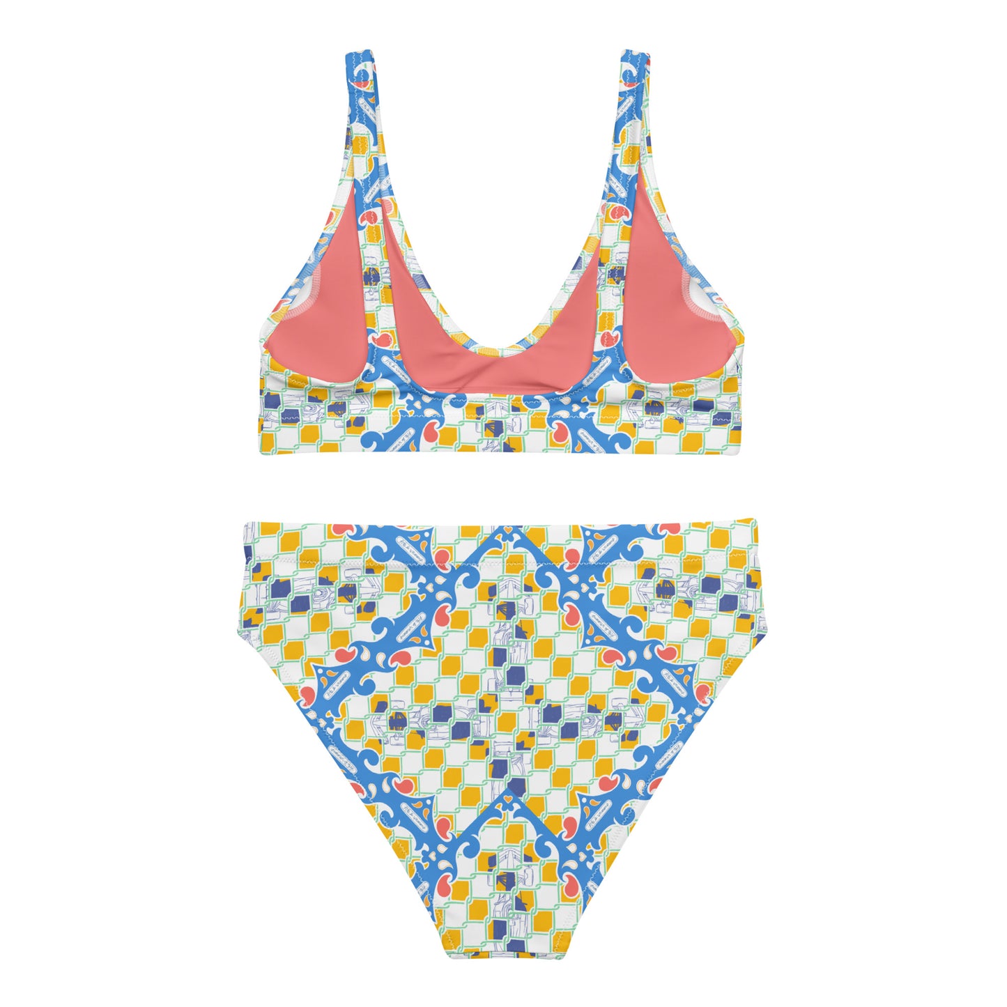 Summer Racing League Blue high-waisted bikini