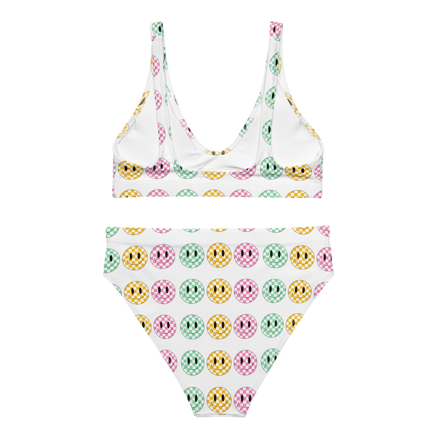 Checkered Smiley high - waisted bikini - twogirls1formula