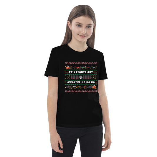 Lights out and away we ho ho ho kids t-shirt