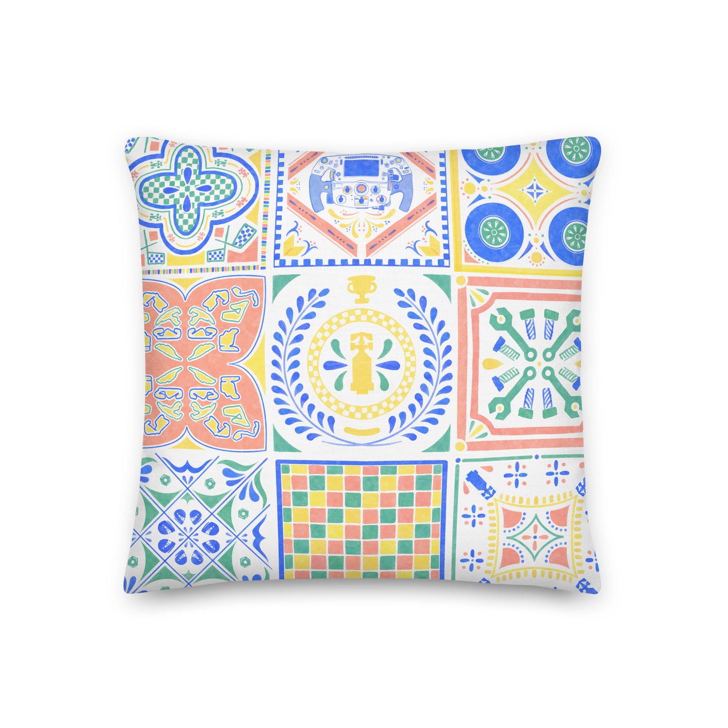 Jetset Tiles Throw Pillow