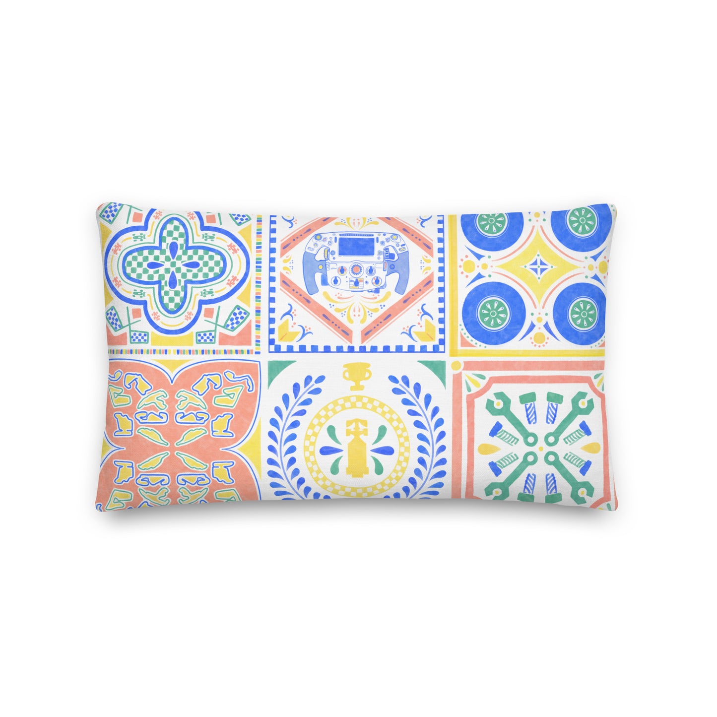 Jetset Tiles Throw Pillow