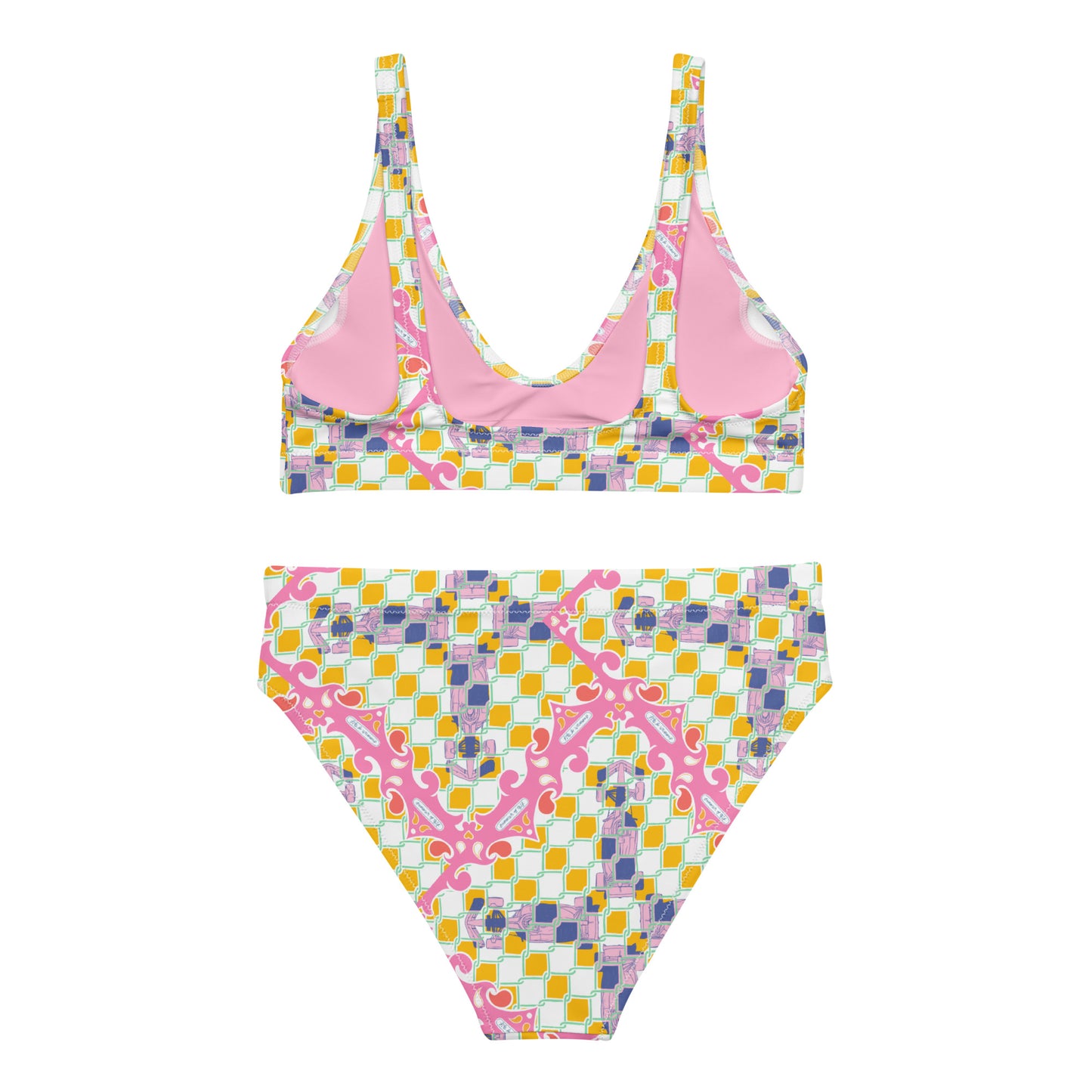 Summer Racing League Pink high-waisted bikini