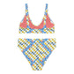 Summer Racing League Blue high-waisted bikini
