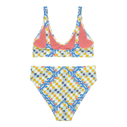Summer Racing League Blue high-waisted bikini