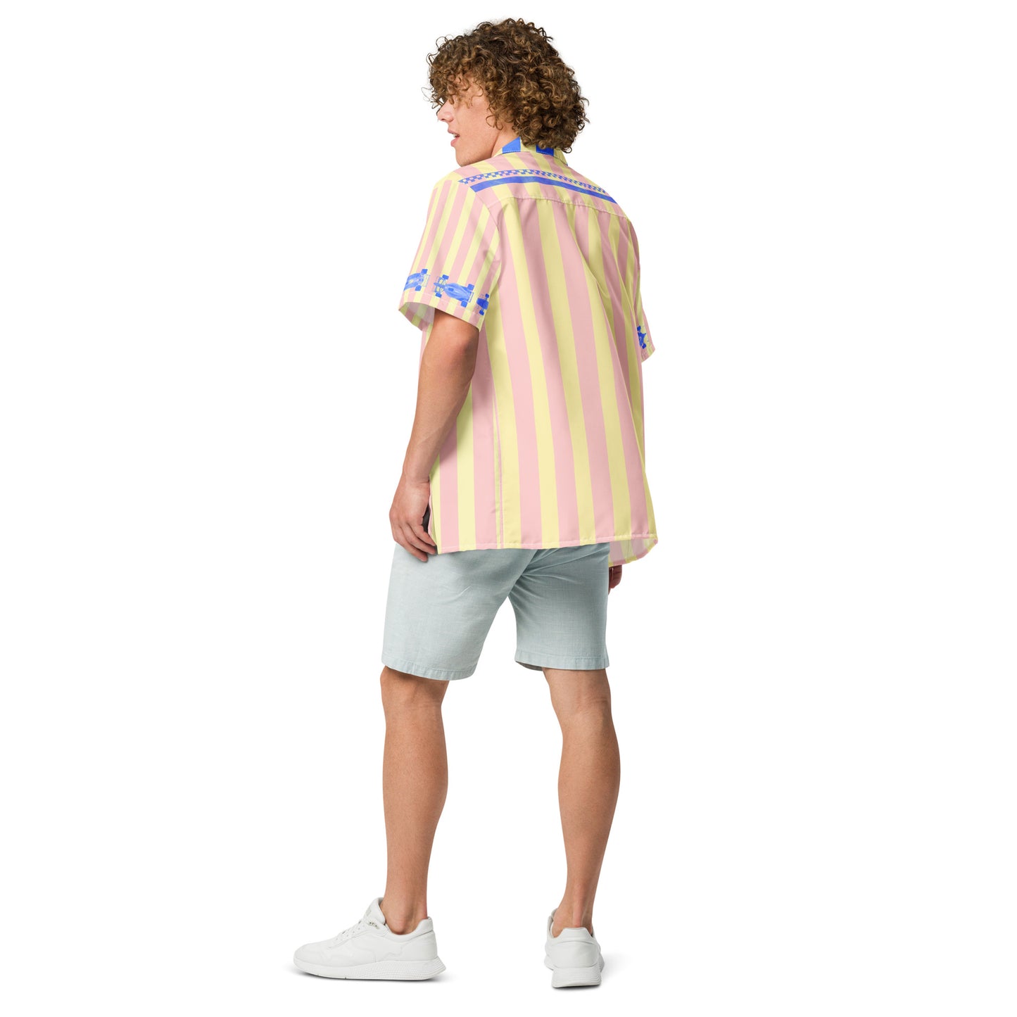 Jetset Vintage Racing Party Shirt Cabana Stripe Pink