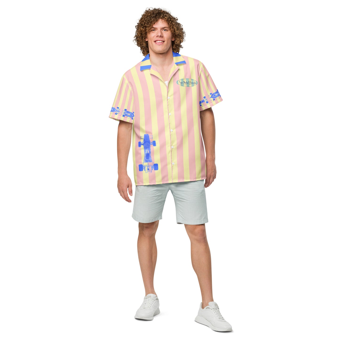 Jetset Vintage Racing Party Shirt Cabana Stripe Pink