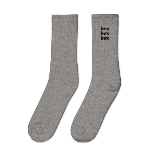 Box Box Box Embroidered Socks - twogirls1formula