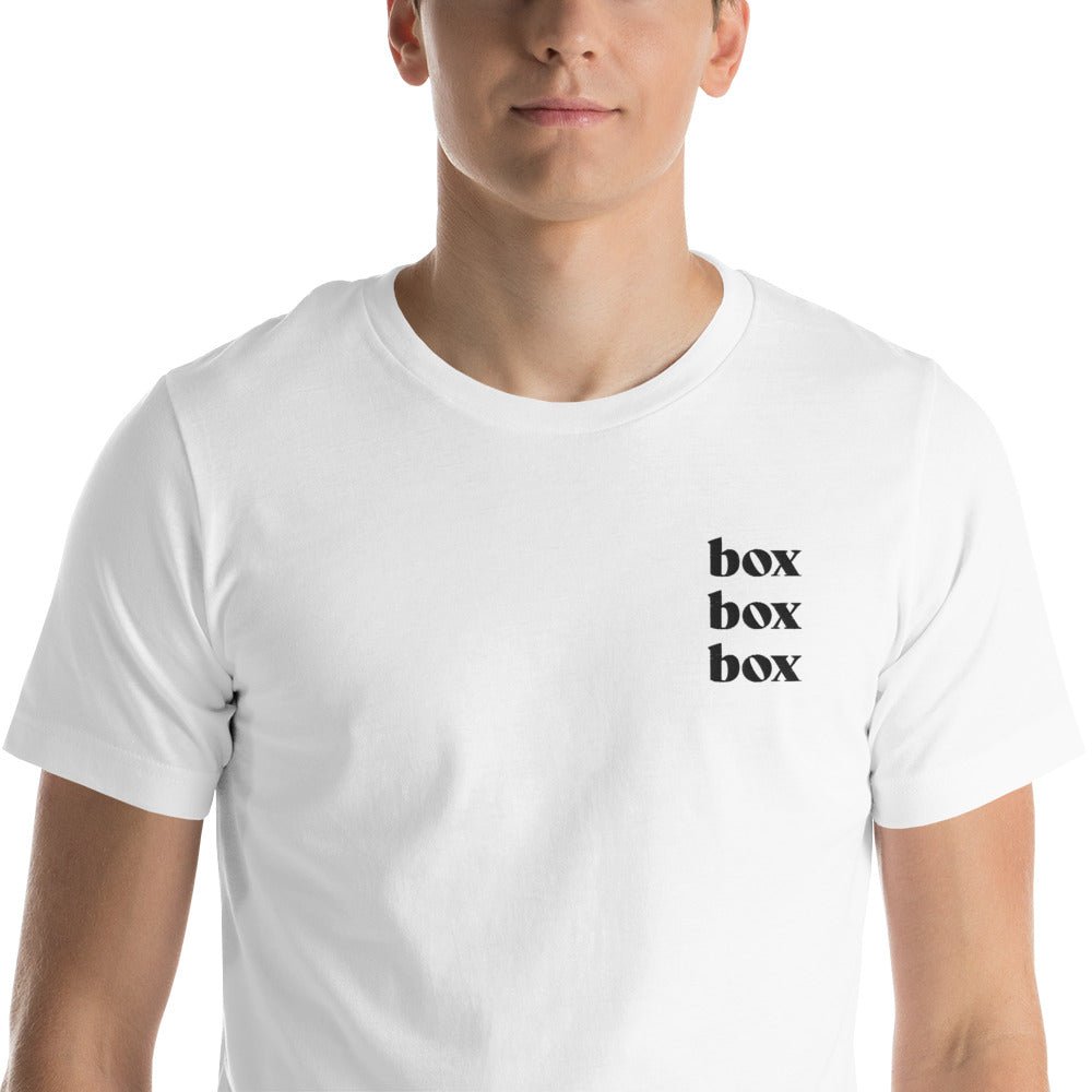 Box Box Box Embroidered Tee - twogirls1formula