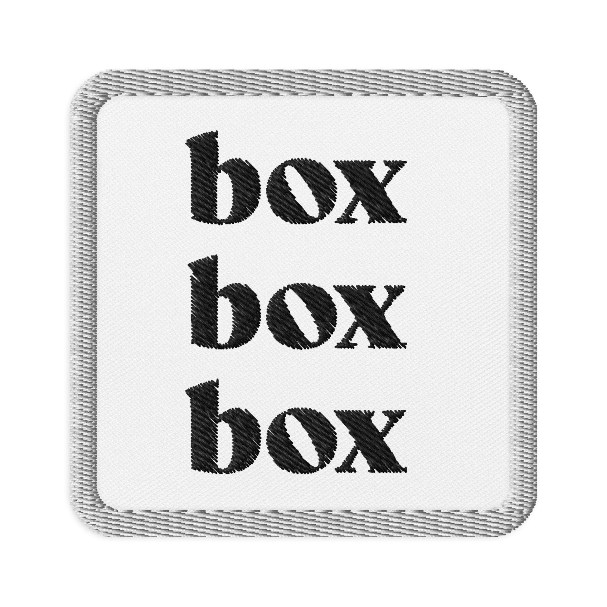 Box Box Box Patch - twogirls1formula