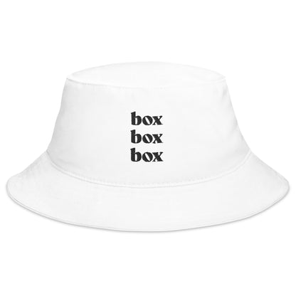 Box Box Box White Bucket Hat - twogirls1formula