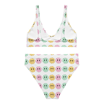 Checkered Smiley high - waisted bikini - twogirls1formula