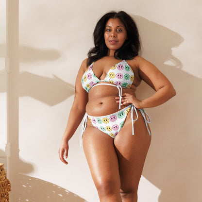 Checkered Smiley string bikini - twogirls1formula