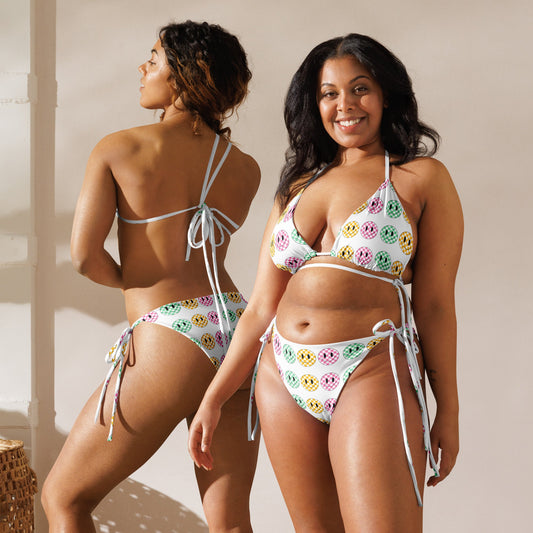 Checkered Smiley string bikini - twogirls1formula