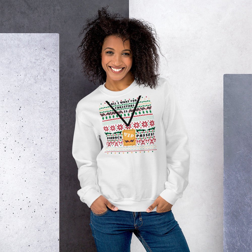Christmas Paddock Passes Sweater (white) - twogirls1formula