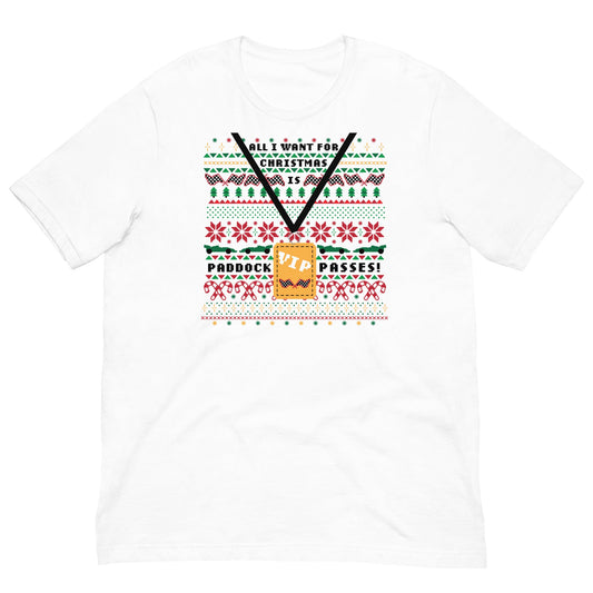 Christmas Paddock Passes T - Shirt (white) - twogirls1formula