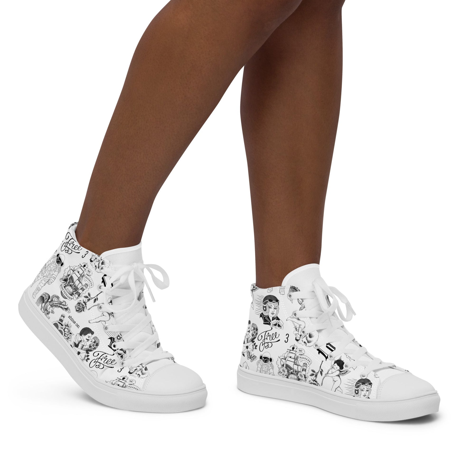 Daniel Ricciardo Tattoo Women’s high top canvas shoes - twogirls1formula