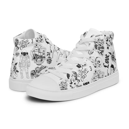 Daniel Ricciardo Tattoo Women’s high top canvas shoes - twogirls1formula