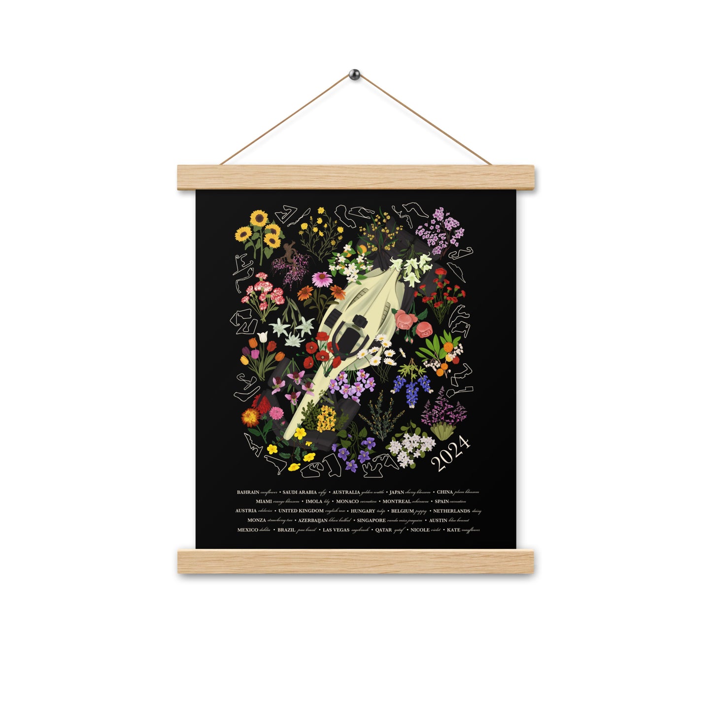 Formula 1 Floral World Poster