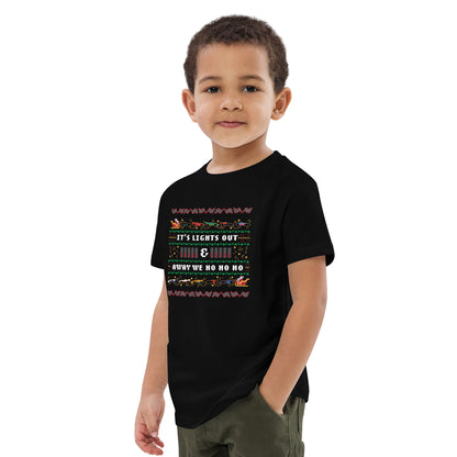 Lights out and away we ho ho ho kids t-shirt
