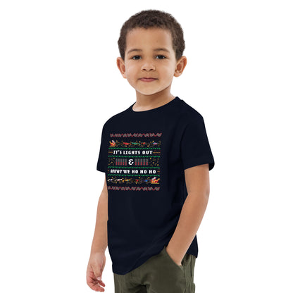 Lights out and away we ho ho ho kids t-shirt