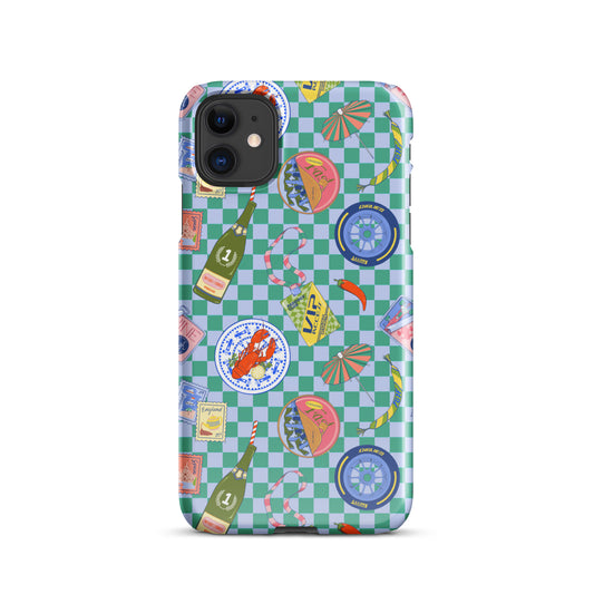 F1 Jetset Summer Picnic Blue Case for iPhone