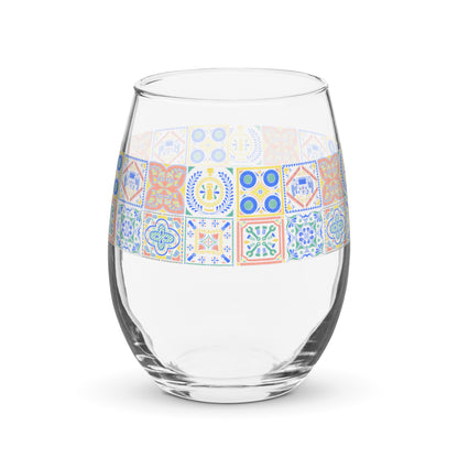 Jetset Tiles Stemless Wineglass