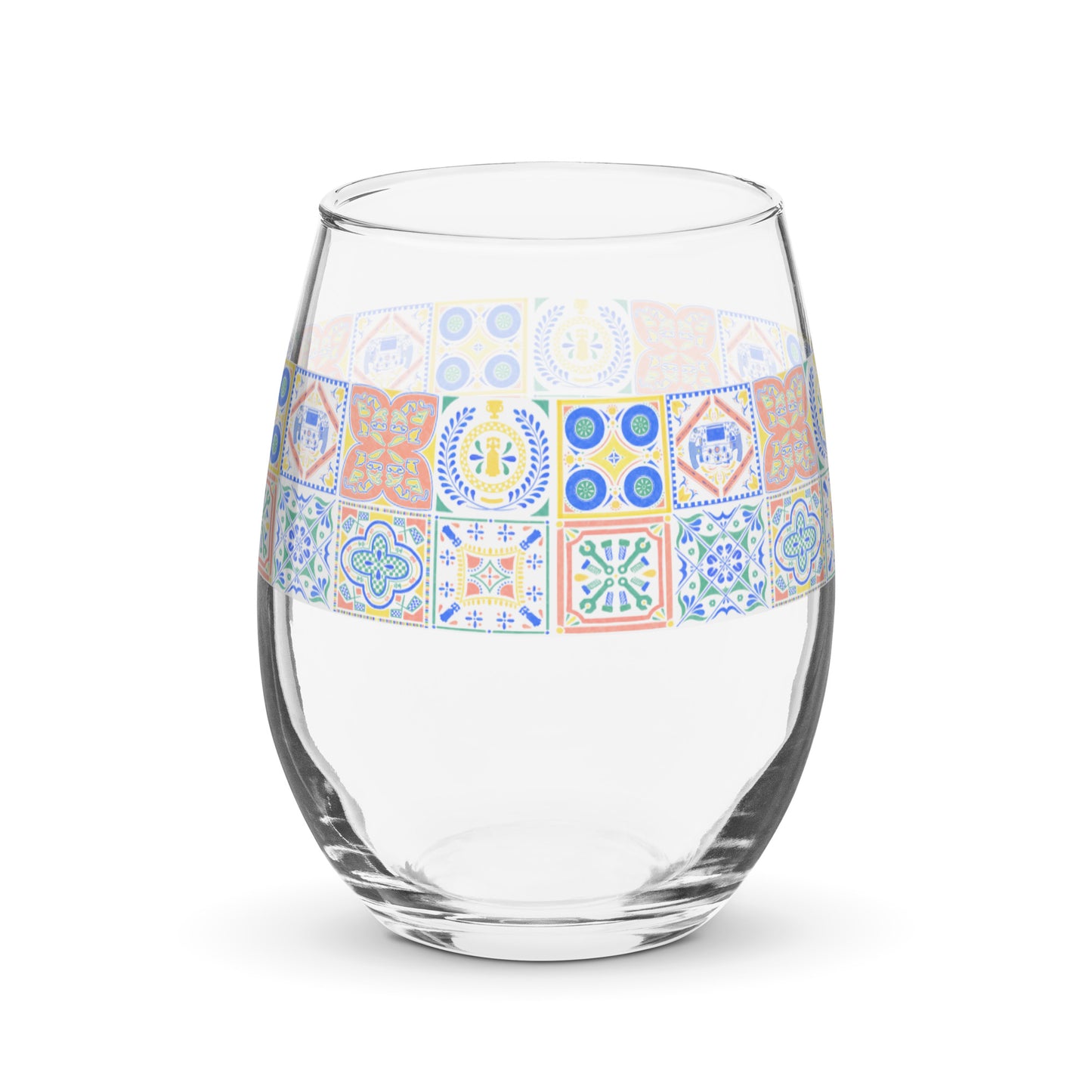 Jetset Tiles Stemless Wineglass