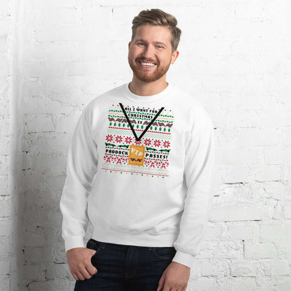 Christmas Paddock Passes Sweater (white)