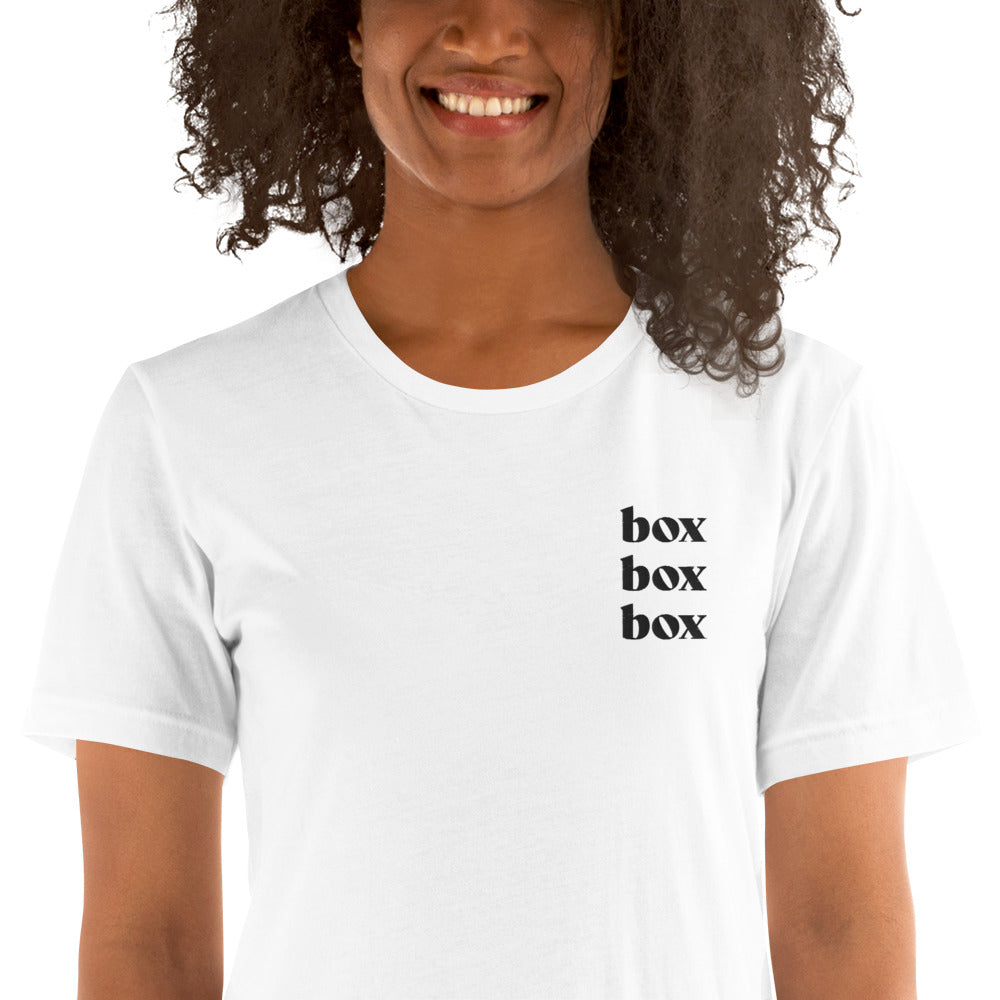 Box Box Box Embroidered Tee